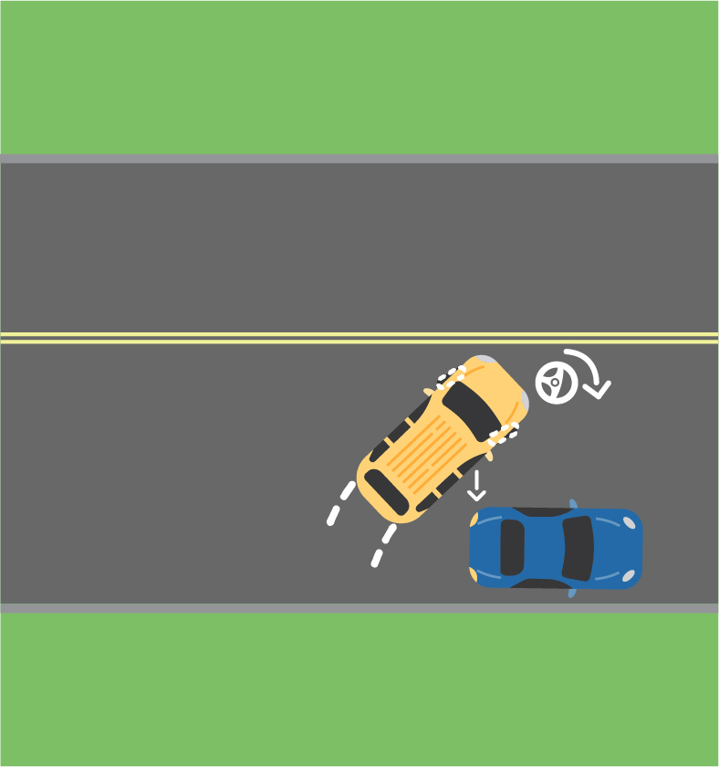 When your steering wheel is lined up with the rear bumper of the car in front of your space, check over your left shoulder for passing road users and steer sharply to the right until your vehicle is at a 45 degree angle to the curb