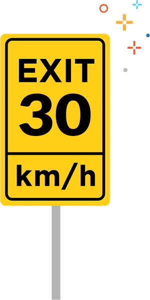 illustation of exit speed signage