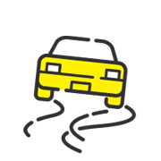 vehicle skidding on roadway icon