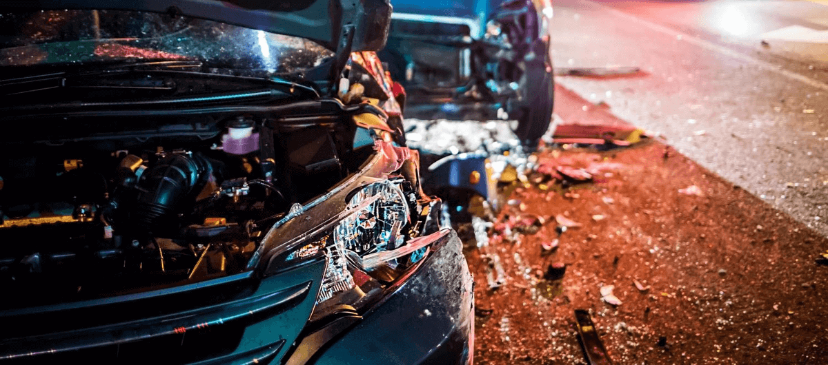 Vehicle damaged from accident